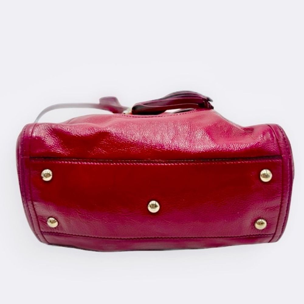 Auth Gucci SoHo Fuchsia Pink Patent Leather Small 2way Convertible Satchel - Picture 6 of 13